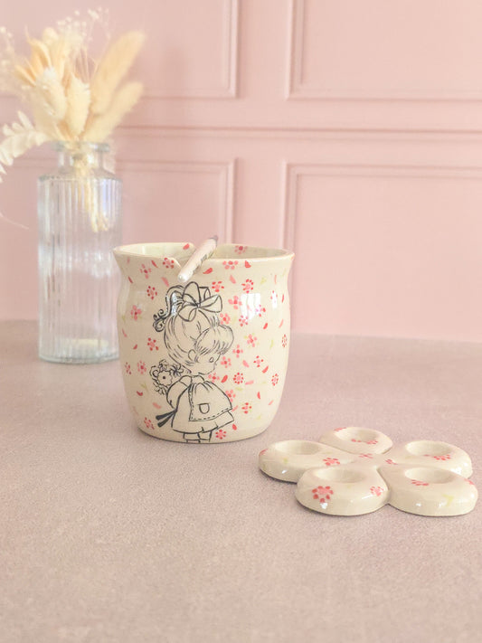 PRECOMMANDE - Pot porte pinceau + Petite Palette “Rosée d’Été”