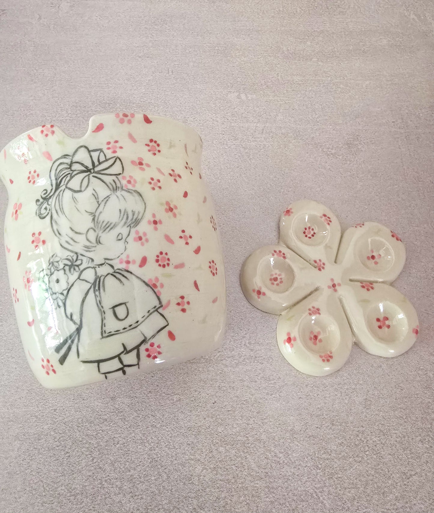 PRECOMMANDE - Pot porte pinceau + Petite Palette “Rosée d’Été”